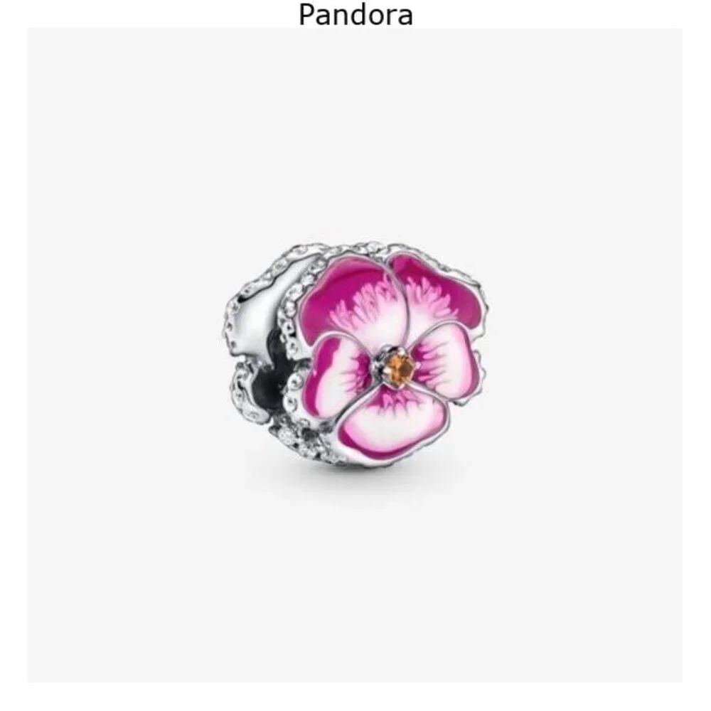 Pandora Pink Pansy Flower Charm